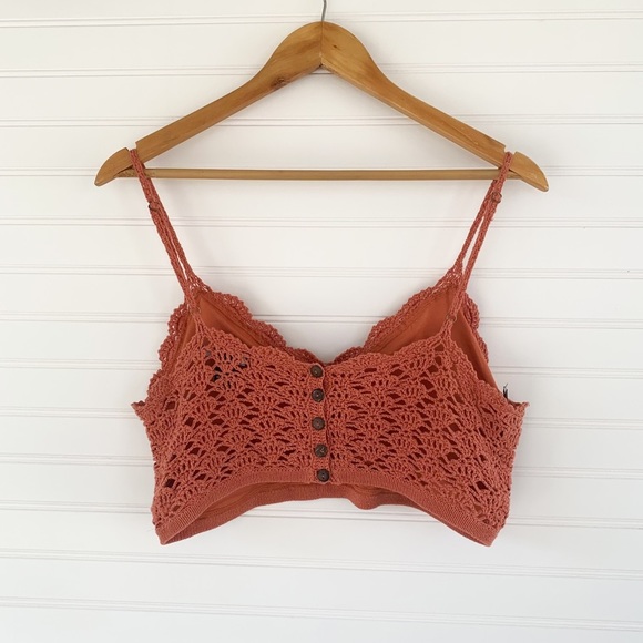 Forever 21 Burnt Orange Crochet Festival Top - Picture 2 of 5